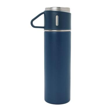 Imagem de Garrafa Termica Com Copo Parede Dupla Inox Squeeze 500ml Azul