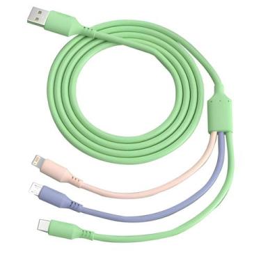 Imagem de Cabo USB 5A 3 Em 1 Para iPhone 14 13 12 11 pro Max Huawei Samsung Xiao