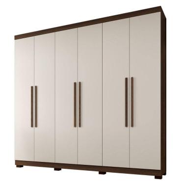 Imagem de Guarda Roupa Viena 6 Portas 4 Gavetas 10 Prateleiras Imbuia Off