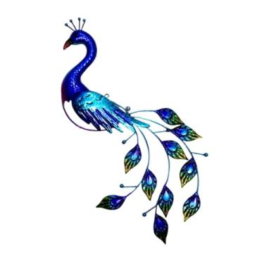 Imagem de IEUDNS Pavão arte da parede decoração de parede presente elegante atraente ferro pendurado ornamento para jardim porta da frente quarto sala estar