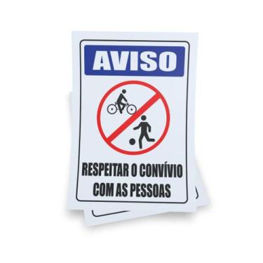 Imagem de Kit 3 Placas sinalização 15x21cm EM PVC PL(181) - Tema: Respeitar o Co