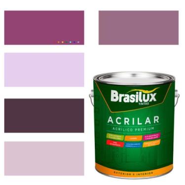 Imagem de Tinta De Parede Brasilux Acrilar Cor Roxo Fosca Lavável Antimofo Premi