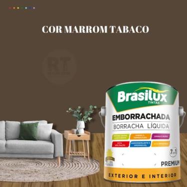 Imagem de Tinta Borracha Líquida Cor Marrom Para Parede 3,2l Acrílica Lavável An