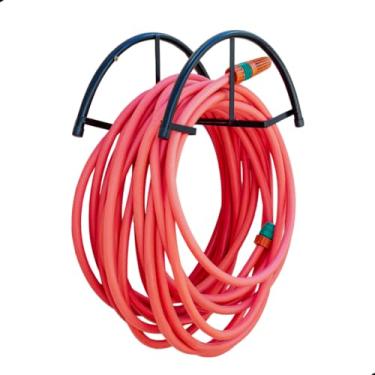 Imagem de Suporte de Mangueira Jardim Organizador Enrrolador Fixo de Parede (Preto)