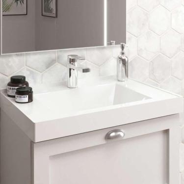 Imagem de Pia De Banheiro Embutir 60cm Branco Milano - On Móveis