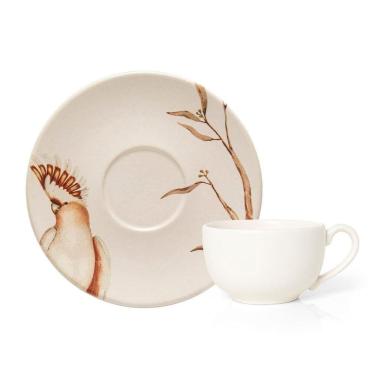 Imagem de Xícara Com Pires Copa E Cia Aquarelle Em Cerâmica Cacatua