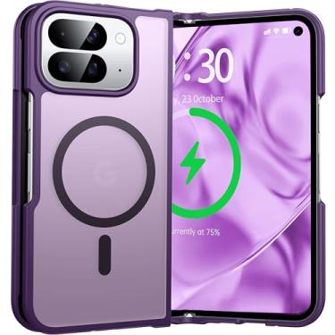 Imagem de FNDMIL Capa magnética NO.1 para Google Pixel 10 Pro Fold compatível com MagSafe [teste de queda de grau militar] [Fosco translúcido][Antiimpressão digital] Amortecedor de silicone macio para Google 10