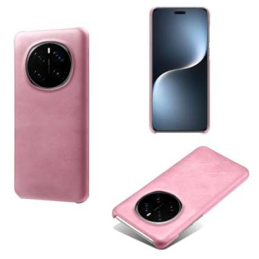 Imagem de Capa para Honor Magic7 PRO,Proteção contra quedas,Casca de volta de cor sólida simples,Design de couro de imitação de plástico-Pink