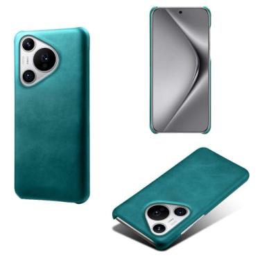 Imagem de Capa para Huawei Pura 70 PRO+,Proteção contra quedas,Casca de volta de cor sólida simples,Design de couro de imitação de plástico-Green