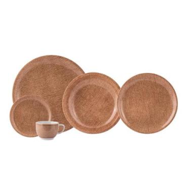 Imagem de Aparelho de Jantar e Chá Porcelana Schmidt 20 Peças - Dec. Estopa 2425