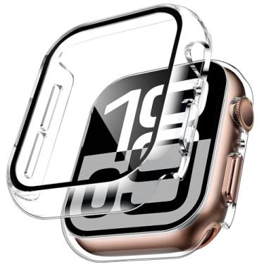 Imagem de TAURI Pacote com 2 capas rígidas para Apple Watch Series 11/10 de 46 mm, com protetor de tela de vidro temperado de PC, [resistente a cristantes] [proteção geral] capa fina para iWatch S11 / S10 de 46