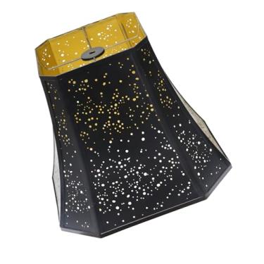 Imagem de Abajur de metal com corte de canto quadrado, abajur de sino médio SWAIFDEE para luminária de mesa e piso, diâmetro superior 17,8 x 17,8 cm, diâmetro inferior 30,5 x 30,5 cm, altura 26 cm, preto com