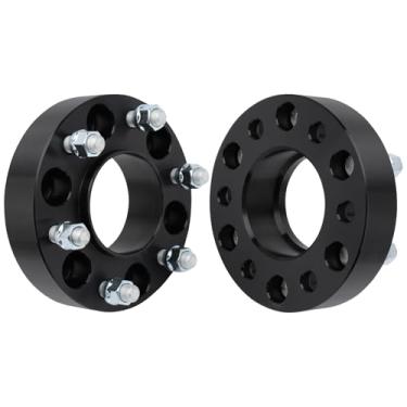 Imagem de IRONTEK Espaçadores de roda de 6 x 135 mm a 6 x 139,7 mm padrão de parafuso de mudança de 3,8 cm com furo de cubo de 87,1 mm M14 x 1,5 pinos aptos para Ford 22-24 Bronco/ 15-24 Expedition/ 15-24 F-150