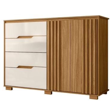 Imagem de Comoda Texas 4 Gavetas 2 Portas 147 Cm Freijo Off White Moval