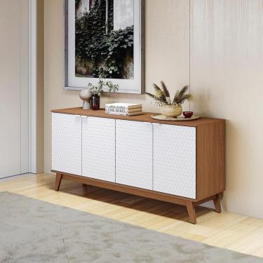 Imagem de Aparador Kappesberg 4 Portas 3d Canela-branco 180cm