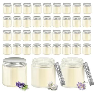 Imagem de ACITHGL 36 velas pequenas perfumadas de 118 ml, pequenas velas perfumadas, aromaterapia, lembrancinhas ideais para festa de aniversário de casamento (frésia, lavanda, jasmim, prata)
