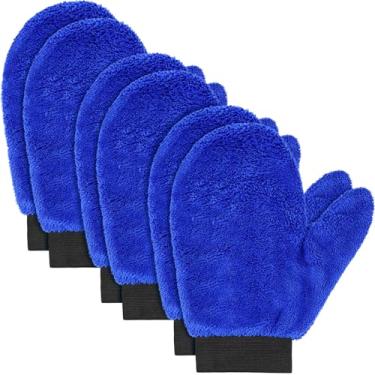 Imagem de Teenyyou 6 luvas de microfibra para poeira com polegar, lavável, reutilizável, luvas de limpeza doméstica, luvas de lavagem de carro, luvas de poeira para planta, carro, roda, casa, persianas, cozinha