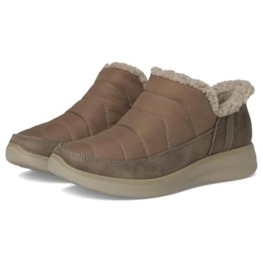 Imagem de SKECHERS Chinelo feminino confortável Escape-Snow Puff mãos livres, cinza-escuro, 37, Cinza-escuro, 36