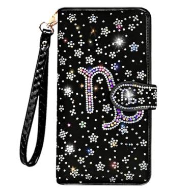 Imagem de LIFUTOPIA Carteiras de estrela de strass brilhantes - Bolsa clutch de pulso brilhante com glitter, Capricórnio brilhante, Small