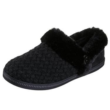 Imagem de Skechers Chinelo feminino aconchegante Campfire-Frosty Promise, preto/preto, 34, Preto/preto, 34