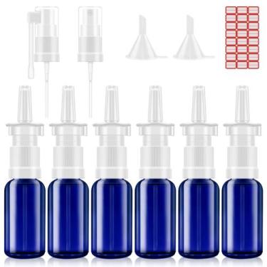 Imagem de Frasco de spray nasal FzenEast 30ml/1oz de vidro recarregável x6 azul