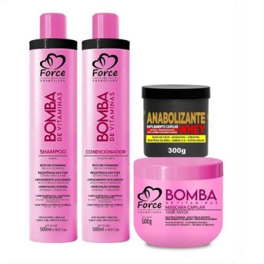 Imagem de Kit Nutrição Capilar Bomba de Vitaminas Máscara Capilar Antiqueda Forc