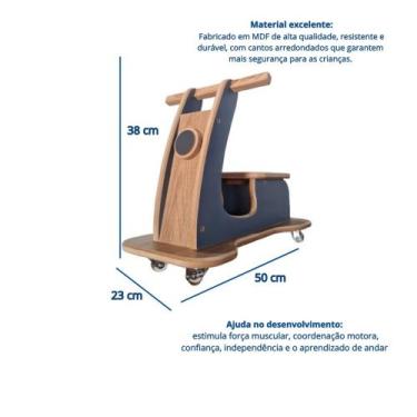 Imagem de Motoca Lambreta Azul Infantil de 9 meses a 5 anos 4 rodas - Cavassin P