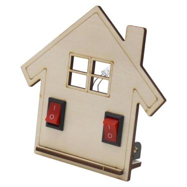 Imagem de Generic Kit de blocos de construção de madeira com modelo de luz de controle duplo, ferramenta de aprendizagem de física, experimento de circuito elétrico