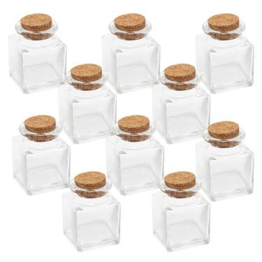 Imagem de Kit 10 Porta Condimentos Tempero Vidro Rolha Cortiça 60ml