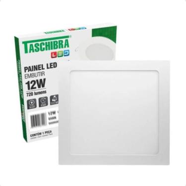 Imagem de Painel led 12w lux quadrado embutir 6500k - TASCHIBRA