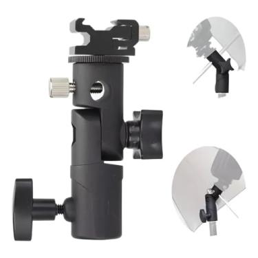 Imagem de Suporte Sapata Flash Fotográfico, Metal, Compatível com Sombrinha, Refletor, Difusor, Sistema de Ajuste Múltiplo com Travas Giratórias
