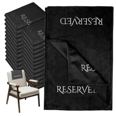 Imagem de 24 placas de veludo para cadeiras reservadas para casamentos – espaços reservados para assentos de banco de igreja em folha dourada, decoração elegante de cerimônias e eventos para recepções, festas