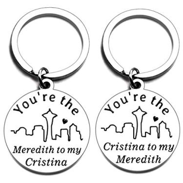 Imagem de Grey's Anatomy Gifts Merchandise You're The Meredith to My Cristina Couples Conjunto de chaveiros Meredith to My Cristina, Prata, Small, Moderno