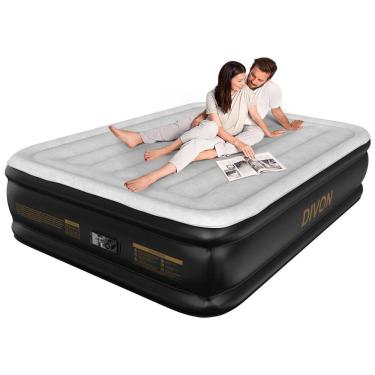 Imagem de Colchão de Ar DIVON Full com Bomba Integrada, 46cm de Altura, Padrão Ondulado, Infla/Desinfla Automática em 3 Minutos, Cama de Ar