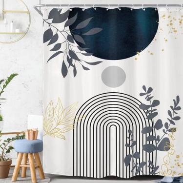 Imagem de Cortina de chuveiro Riyidecor Extra Long 183x244cm Azul marinho