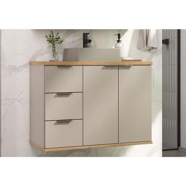 Imagem de Gabinete De Banheiro Aqua 76cm Estilare Gab4002 Nude/carvalho