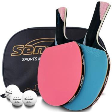 Imagem de Senston Raquete de tênis de mesa premium de 5 camadas, ideal para entretenimento ou competição - conjunto de raquete de pingue-pongue com bolas