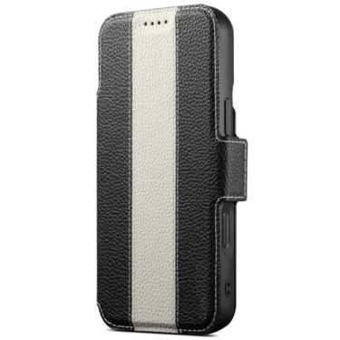 Imagem de LTLMYDAM Capa de couro para iPhone 17 Pro Max/17 Pro/Air/17, suporte de cartão com textura de lichia para negócios, capa magnética removível com sucção, branca, 17 Pro Max