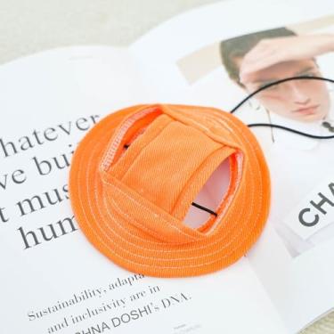 Imagem de Chapéu de pescador de animais de estimação cor sólida elegante ajustável boné para cães moda gato proteção solar acessório para cabeça adequado para 14-20 kg