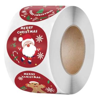 Imagem de 500 pçs adesivos de Feliz Natal tema selo adesivos para presente DIY embalagem de panificação envelope papelaria decoração