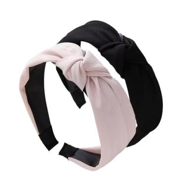 Imagem de Bandanas largas com nós, pacote com 2 acessórios de cabelo elegantes para mulheres