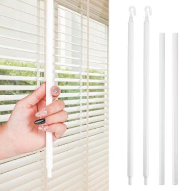 Imagem de 2 conjuntos de varetas de cortina, varinha inclinada para cortina, peças de substituição para varinha cega com gancho para abrir persianas, reparo de alça de persiana, adequado para persianas