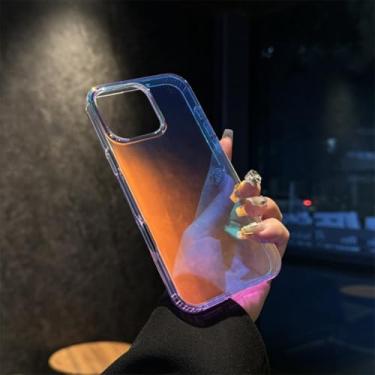 Imagem de HJZSZX Capas para iPhone 16E Aurora Gradient Laser Hard PC TPU Magnetic Case (para iPhone 16E/Laser JD HD)
