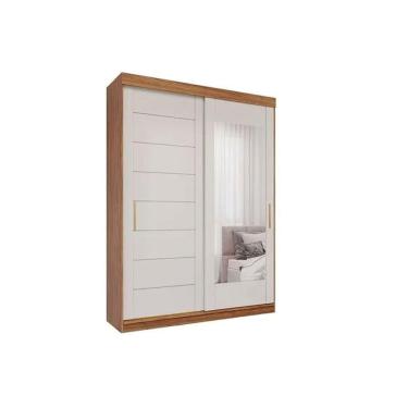 Imagem de Guarda Roupa Solteiro 2 Portas De Correr (1 C- Espelho) E 3 Gavetas Liz Cinamomo-off White - Panan