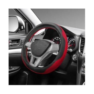 Imagem de MTRPS Capa de volante de couro de microfibra, protetor de volante respirável com anel interno antiderrapante, capa de roda de carro universal de 36,8 a 38 cm, decoração de interiores automotivos para