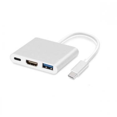 Imagem de Adaptador Type-C Para Usb 3.0/Hdmi/Type-C Hc-03 Dex