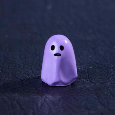 Imagem de 1 miniatura, enfeites de fantasma de Halloween, mini figuras de paisagem para jardins de fadas, terrários, decoração de mesa e festa, fantasma roxo, pequeno