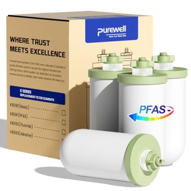 Imagem de Purewell Substituição de filtro de água de cerâmica 7 em 4 estágios, certificado para remover 99% de produtos químicos Forever (PFAS) e cloro, chumbo, compatível com sistema de filtro de água por