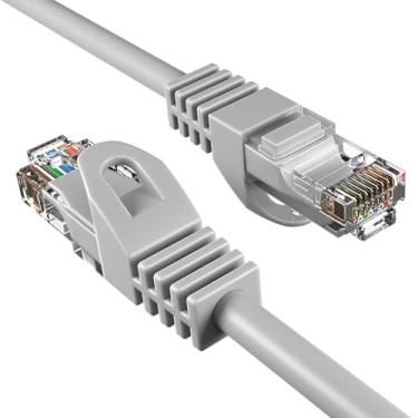 Imagem de Cabo de patch RJ45 para rede online Cat6 Gray Ethernet, Xbox, Modem, roteador, PC, laptop, Smart TV, Cinza, 75ft