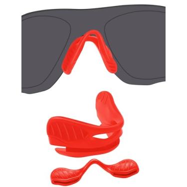 Imagem de BLAZERBUCK Almofadas de reposição para óculos de sol Oakley EVZero Path/EVZero Pitch/EVZero Range/EVZero Blades, Base vermelha almofadas de nariz vermelhas, 0